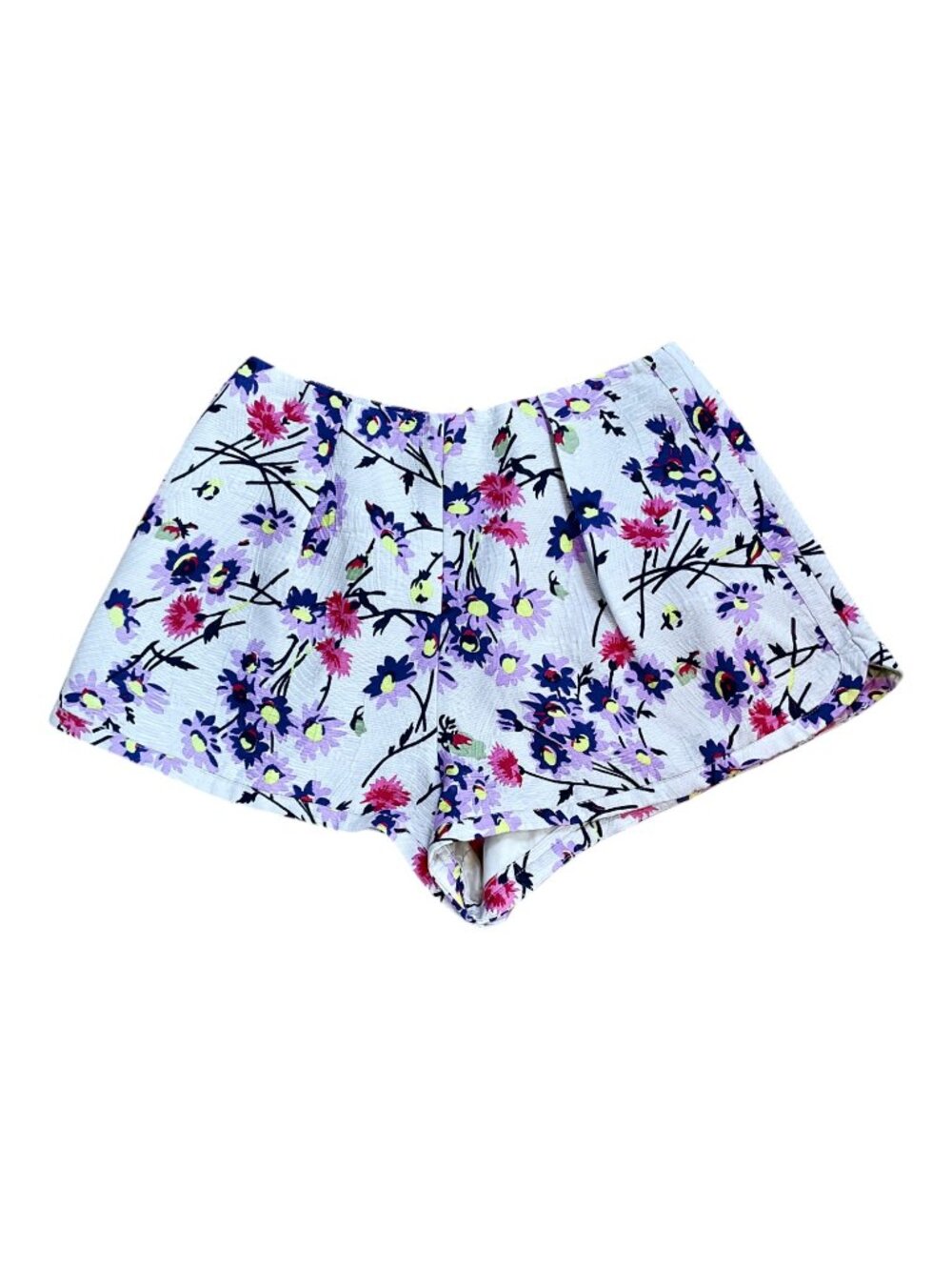 Jill Stuart Shorts Floral Silk Blend High Rise (4)